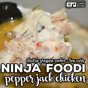 Our Ninja Foodi Pepper Jack Chicken (Electric Pressure Cooker - Low Carb) is a long time reader favorite. Tender chicken, flavorful veggies and spicy pepper jack cheese make this one pot meal a regular on our meal rotation.