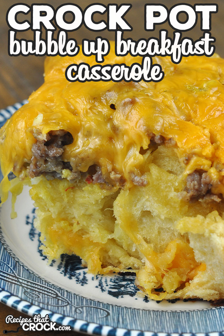 This Bubble Up Crock Pot Breakfast Casserole is an all in one breakfast casserole that will have everyone going back for more! It is so yummy!