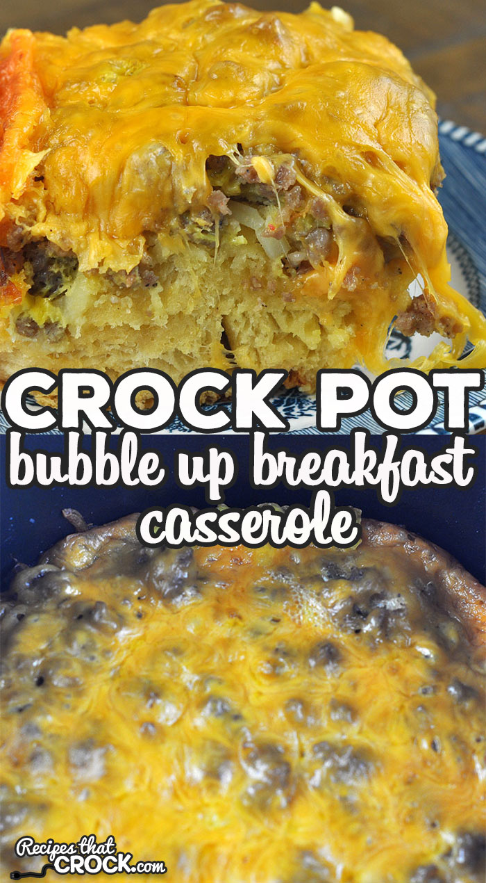 This Bubble Up Crock Pot Breakfast Casserole is an all in one breakfast casserole that will have everyone going back for more! It is so yummy!