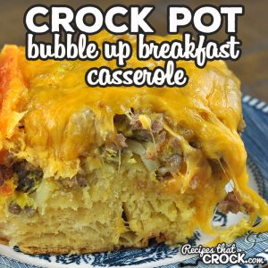 This Bubble Up Crock Pot Breakfast Casserole is an all in one breakfast casserole that will have everyone going back for more! It is so yummy!