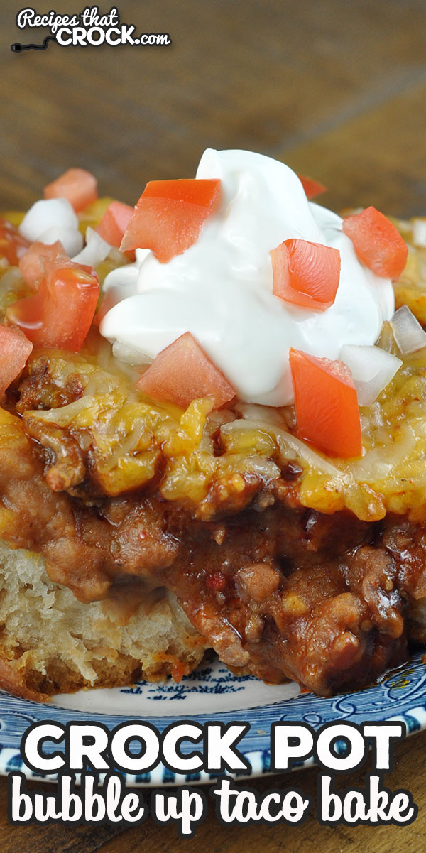 This Bubble-Up Crock Pot Taco Bake is an easy recipe to throw together and is so incredibly delicious! Young and old alike will gobble it right up!