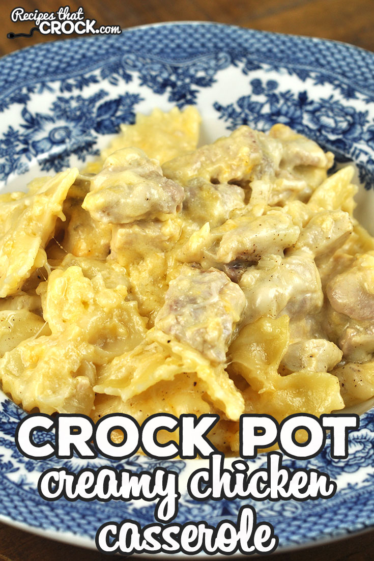 This Creamy Crock Pot Chicken Casserole recipe is absolutely delicious and sure to make your "go to" recipe list instantly! It is so yummy! via @recipescrock