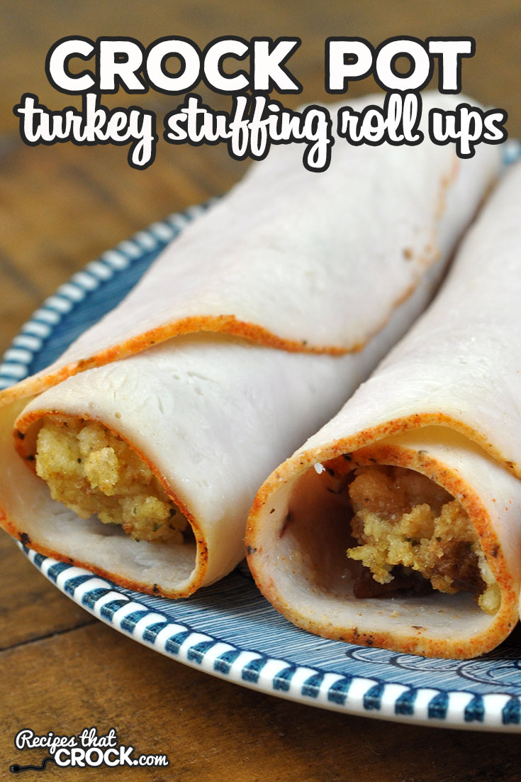 These Crock Pot Turkey Stuffing Roll Ups are a fun way to have the yumminess of a Thanksgiving dinner without all the hassle!  via @recipescrock