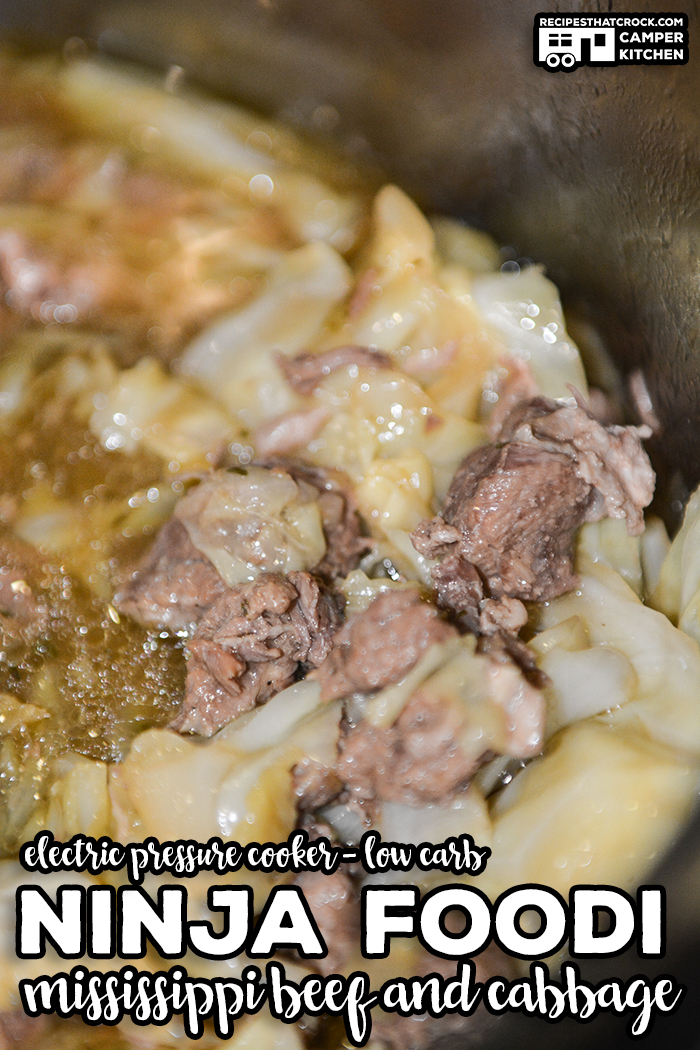 Ninja Foodi Mississippi Beef and Cabbage is a simple electric pressure cooker recipe that takes that Mississippi Beef Roast flavor and turns it into an less expensive one pot meal! Low Carb too! via @recipescrock