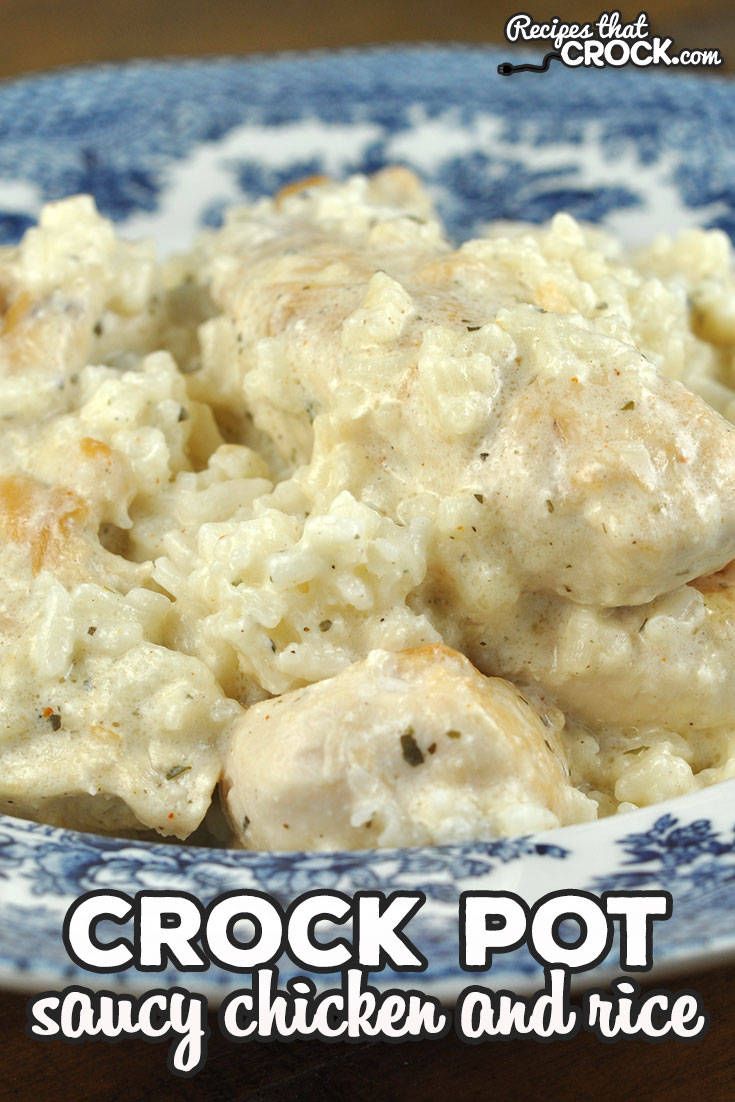This Saucy Crock Pot Chicken and Rice recipe is so simple to throw together and has such amazing flavor! Everyone at your table will love it!