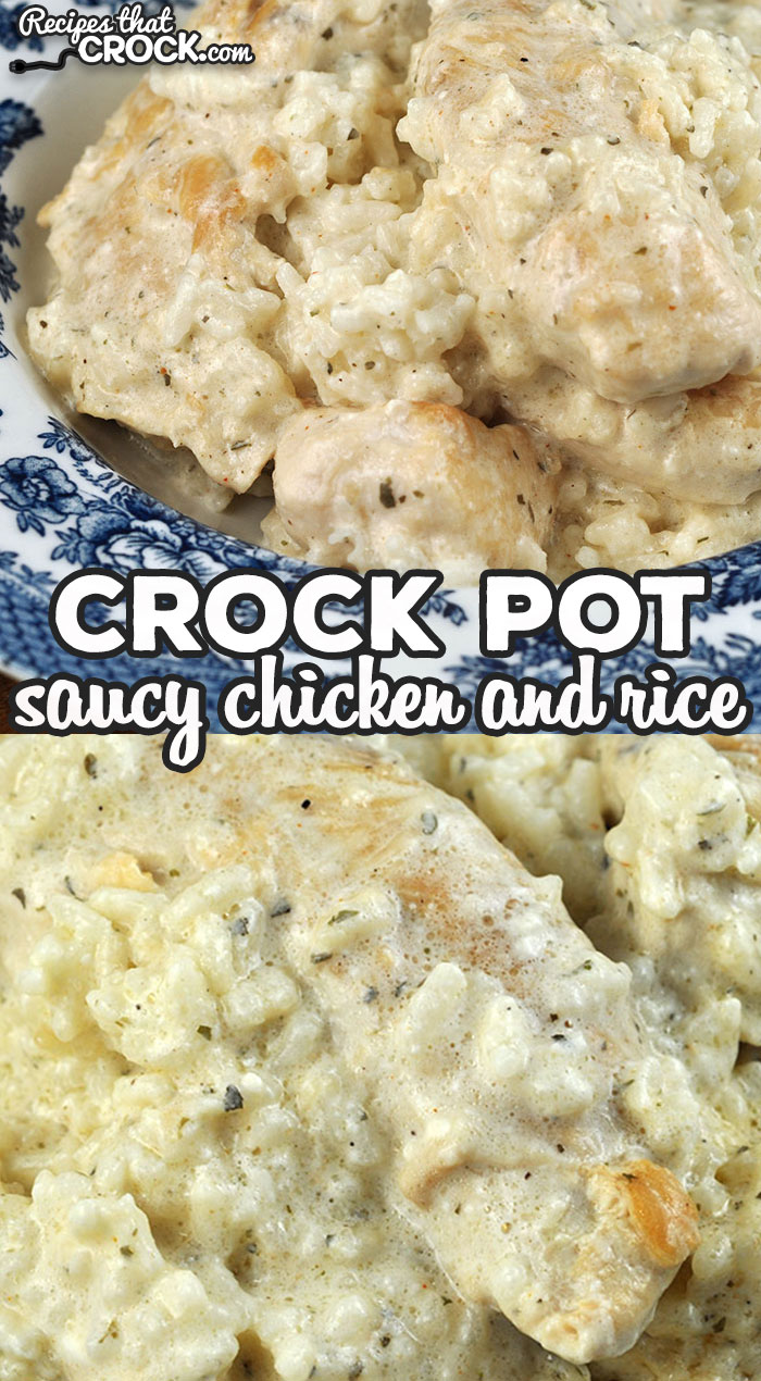 This Saucy Crock Pot Chicken and Rice recipe is so simple to throw together and has such amazing flavor! Everyone at your table will love it!