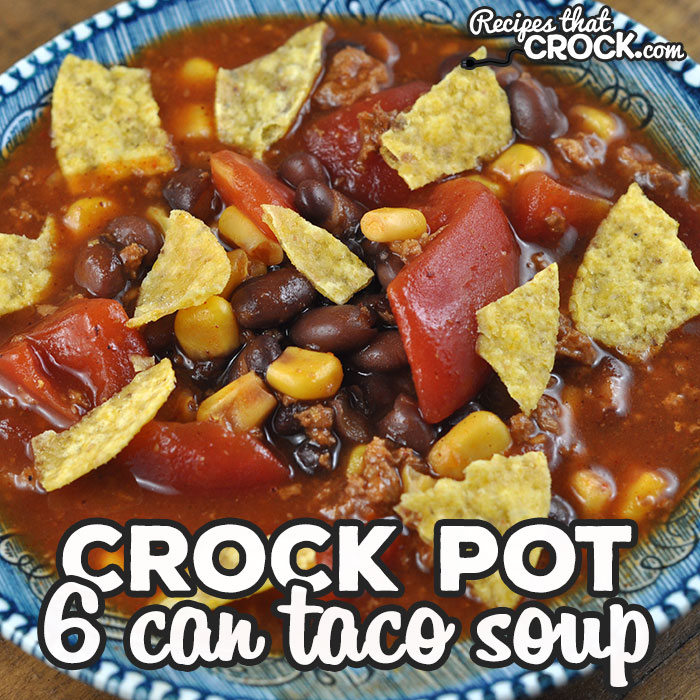If you need a simple and delicious recipe that is inexpensive to make, then you do not want to miss this 6 Can Crock Pot Taco Soup recipe. It is so yummy!