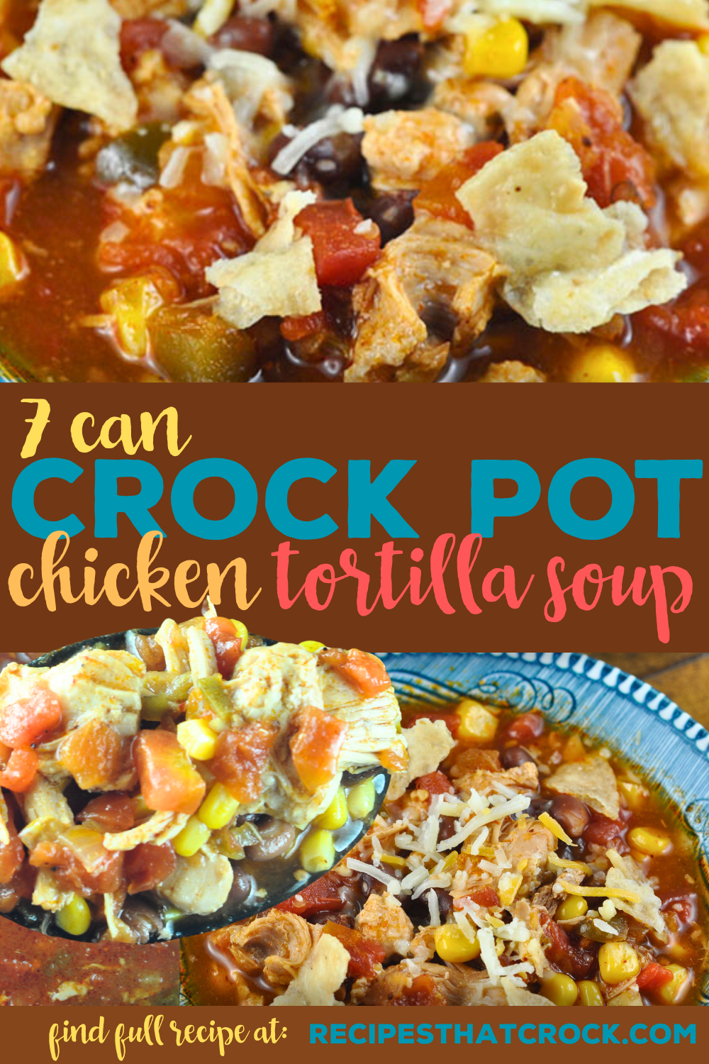 This 7 Can Crock Pot Chicken Tortilla Soup is incredibly simple to make and wonderfully delicious! You are going to make this recipe over and over again! We love this dump and go recipe.
