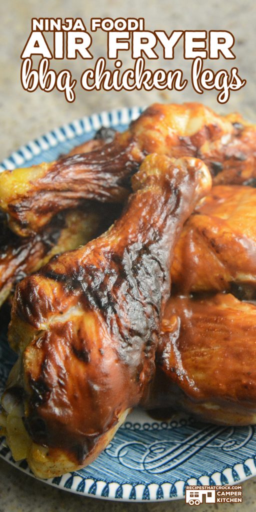Air Fryer BBQ Chicken Legs are so easy to cook up in your Ninja Foodi or traditional air fryer. Use your favorite barbecue sauce. Low carb options.