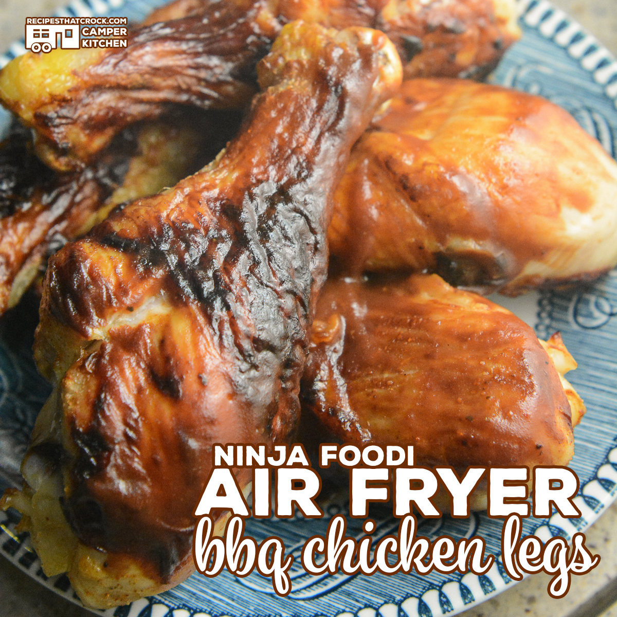 Air Fryer BBQ Chicken Legs are so easy to cook up in your Ninja Foodi or traditional air fryer. Use your favorite barbecue sauce. Low carb options.
