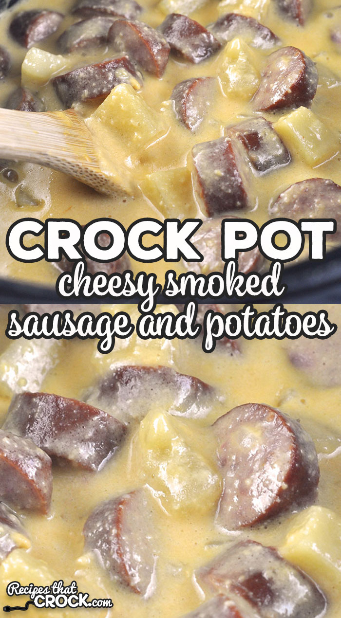 This Cheesy Crock Pot Smoked Sausage and Potatoes is so easy, cheesy and delicious! Your house will smell amazing, and your belly will be full!