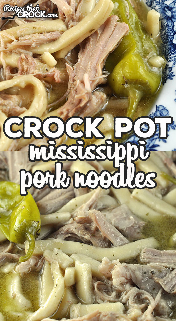 Crock Pot Mississippi Pork Noodles via @recipescrock