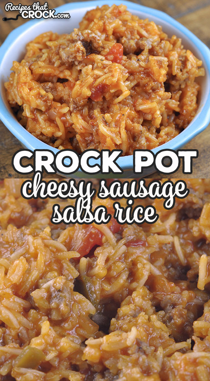 This Crock Pot Cheesy Sausage Salsa Rice recipe can be thrown together in 10 minutes flat and is super yummy! Our family loved this delicious meal!