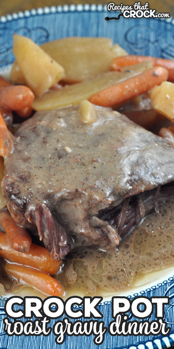 This Crock Pot Roast Gravy Dinner recipe was suggested by one of our readers, Pamela, and I am sure glad she did! It is absolutely delicious! via @recipescrock