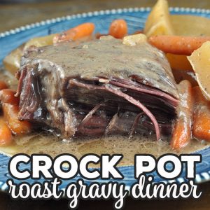 This Crock Pot Roast Gravy Dinner recipe was suggested by one of our readers, Pamela, and I am sure glad she did! It is absolutely delicious!