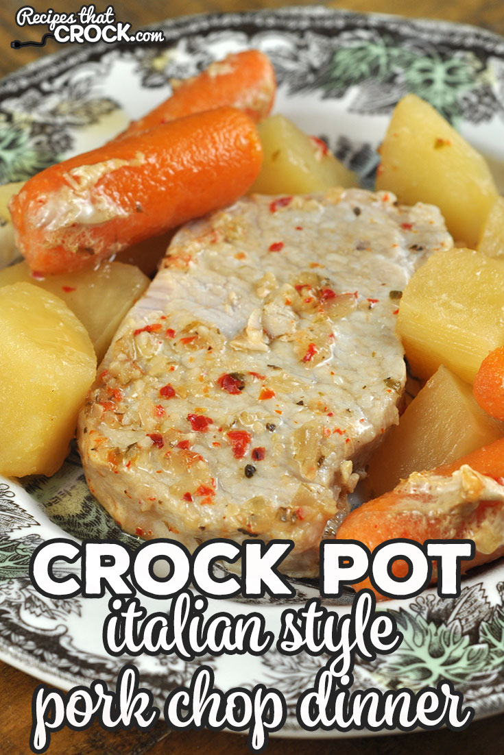 This Crock Pot Italian Style Pork Chop Dinner recipe is an easy one pot meal that only has four ingredients! The flavor is wonderful! You are going to love it!