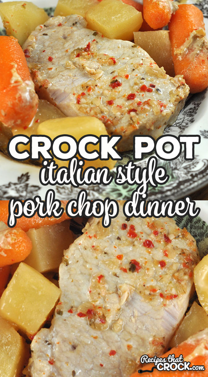 This Crock Pot Italian Style Pork Chop Dinner recipe is an easy one pot meal that only has four ingredients! The flavor is wonderful! You are going to love it!