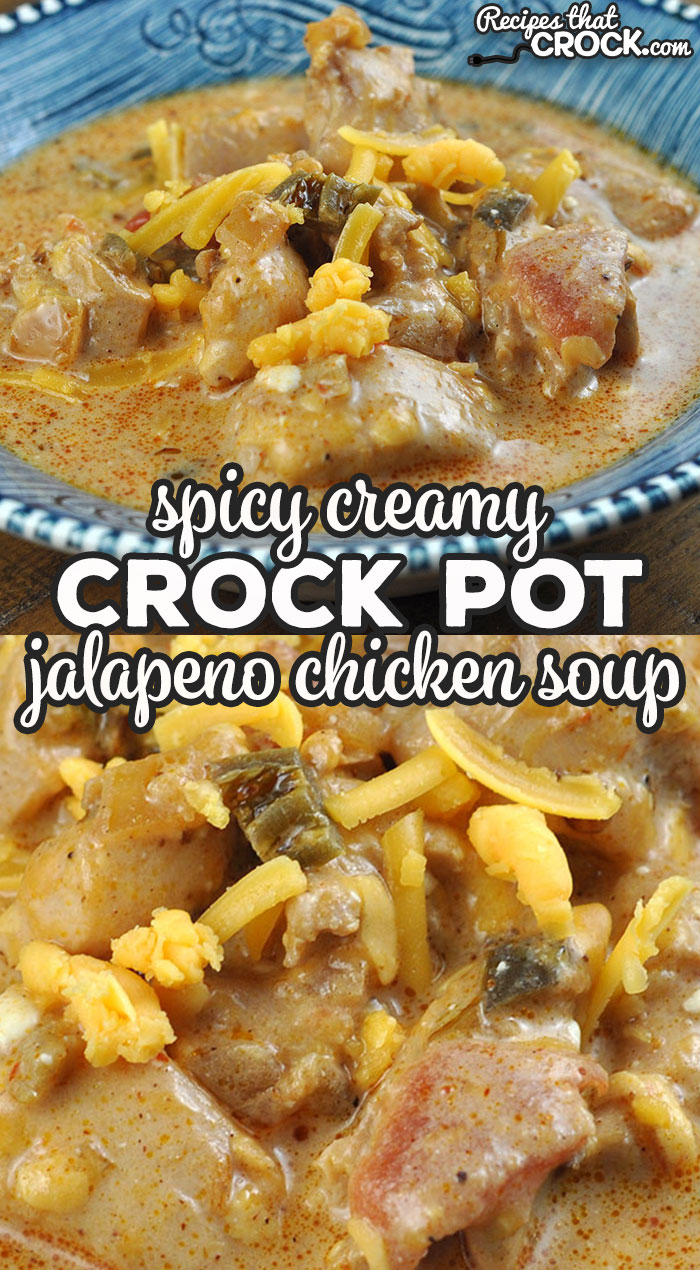 If you love spicy food, you are going to love this Spicy Creamy Crock Pot Jalapeno Chicken Soup! It has a wonderful flavor and plenty of heat! via @recipescrock