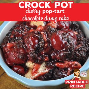 You do not want to miss the latest in our Pop Tart Dump Cake series. This Crock Pot Cherry Pop Tart Chocolate Dump Cake is absolutely delicious!