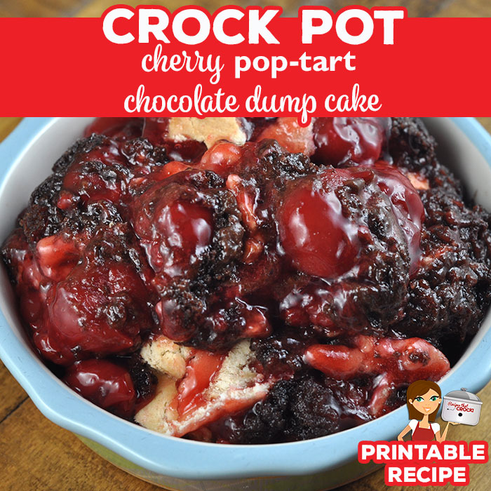 You do not want to miss the latest in our Pop Tart Dump Cake series. This Crock Pot Cherry Pop Tart Chocolate Dump Cake is absolutely delicious!