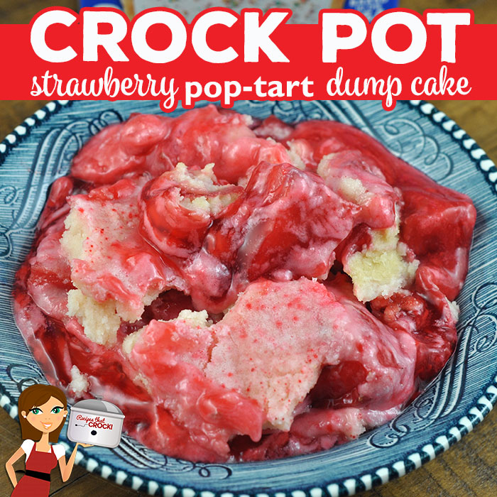 Oh my! I have a treat for you! This Crock Pot Strawberry Pop Tart Dump Cake recipe is incredibly simple and so rich and delicious! You are going to love it!