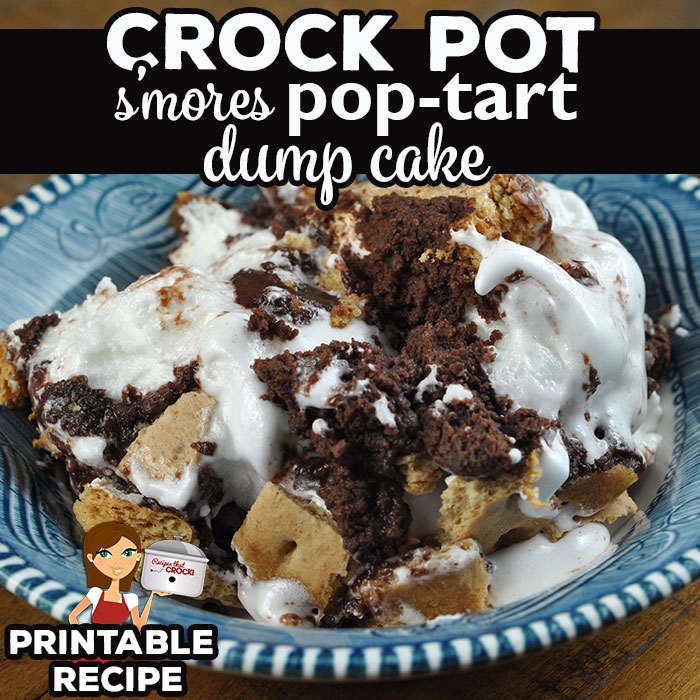 You can have the deliciousness of s'mores any time of year with this super yummy Crock Pot S'mores Pot Tart Dump Cake! It was an instant family favorite!