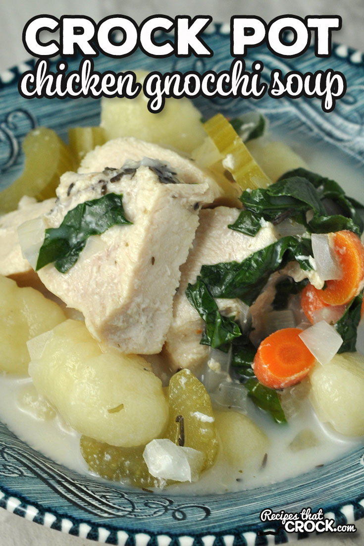This Crock Pot Chicken Gnocchi Soup is delicious. It takes a little bit of prep time, but the results are completely worth it! Yummy comfort in a bowl!