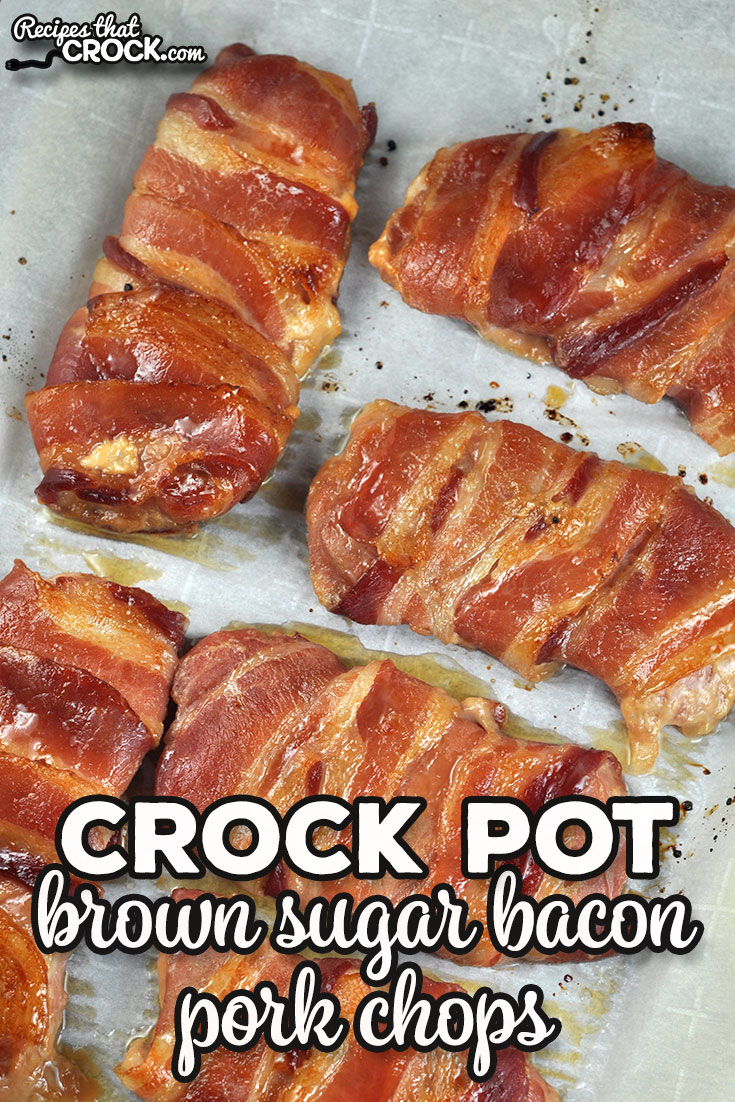 This 3 ingredient Brown Sugar Bacon Crock Pot Pork Chops recipe is absolutely delicious while being incredibly easy to make! It was an instant family favorite!