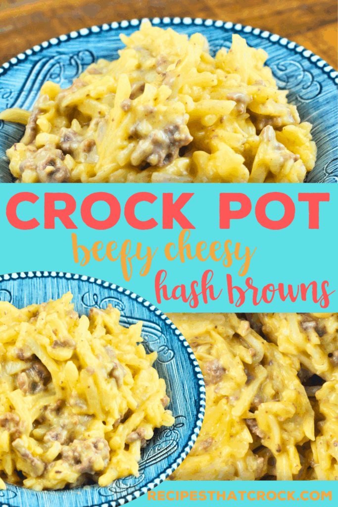 I took the recipe submitted by a reader and made it my own to make this delicious Beefy Cheesy Crock Pot Hash Browns recipe. It was a hit at our house! Seasoned ground beef and savory hash browns in a tasty cheese sauce.
