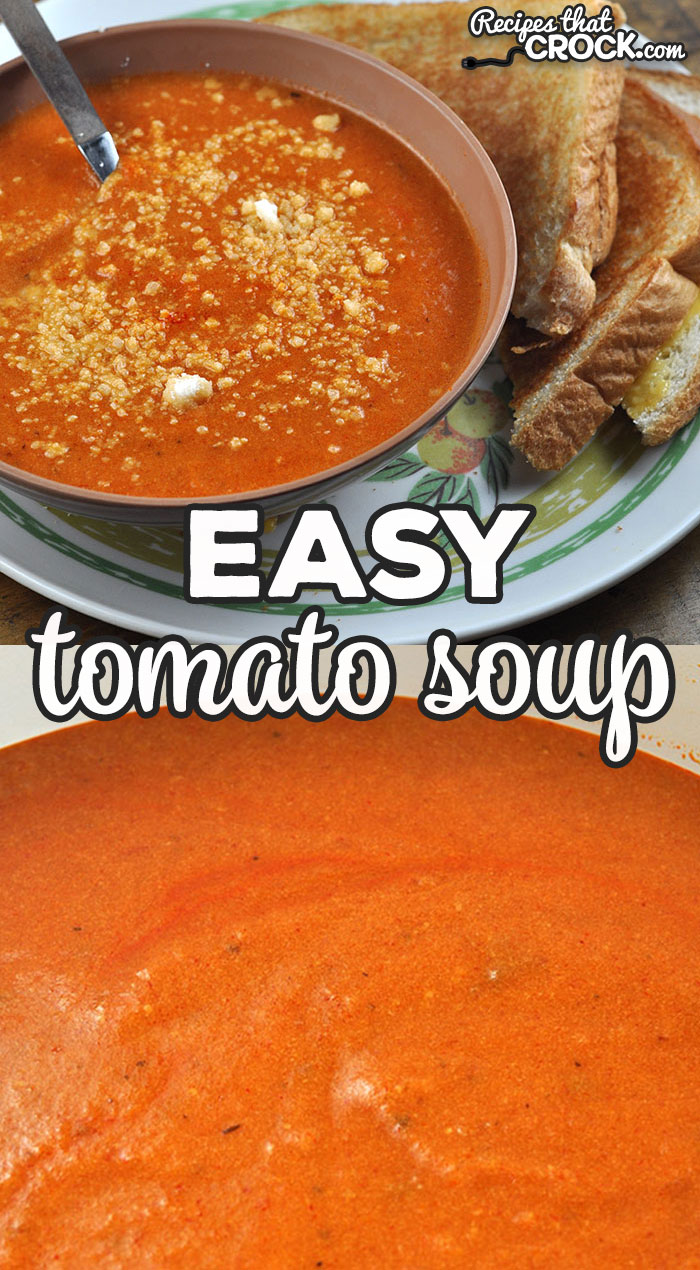 I took my favorite crock pot recipe for tomato soup and made it into a stove top recipe. Now you have this amazing Easy Tomato Soup recipe! via @recipescrock