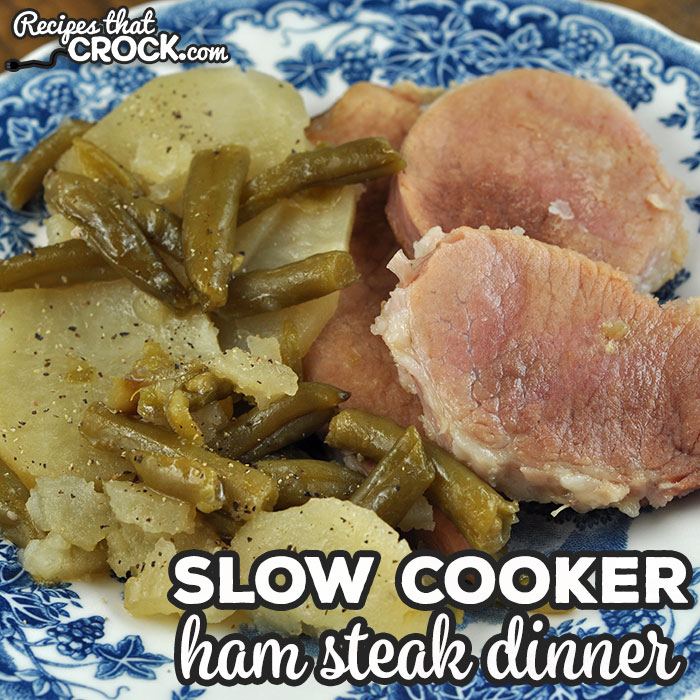 This easy Slow Cooker Ham Steak Dinner recipe is a delicious one pot meal that was devoured in my house. This is a comfort food recipe that is sure to be a family favorite!