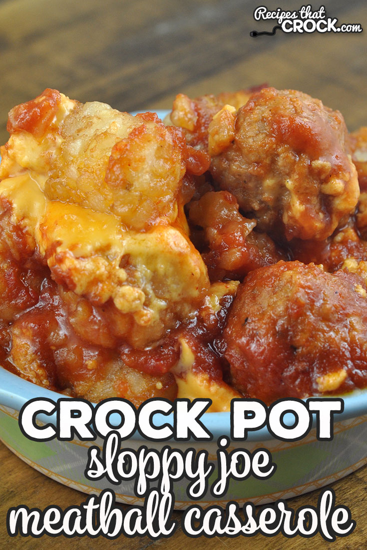 I have a treat for you today! This Crock Pot Sloppy Joe Meatball Casserole is incredibly easy to throw together and comfort food at its best! via @recipescrock
