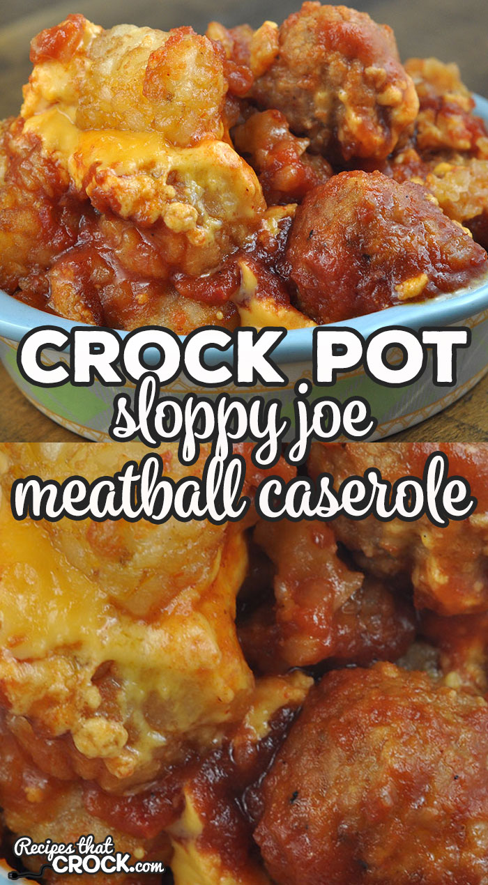 I have a treat for you today! This Crock Pot Sloppy Joe Meatball Casserole is incredibly easy to throw together and comfort food at its best! via @recipescrock