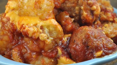 I have a treat for you today! This Crock Pot Sloppy Joe Meatball Casserole is incredibly easy to throw together and comfort food at its best!