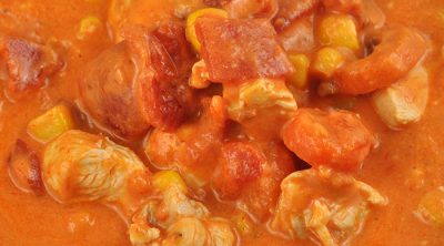 This Crock Pot Tomato Chicken Chowder is so easy to put together and gives you a wonderfully flavorful soup to fill you up!