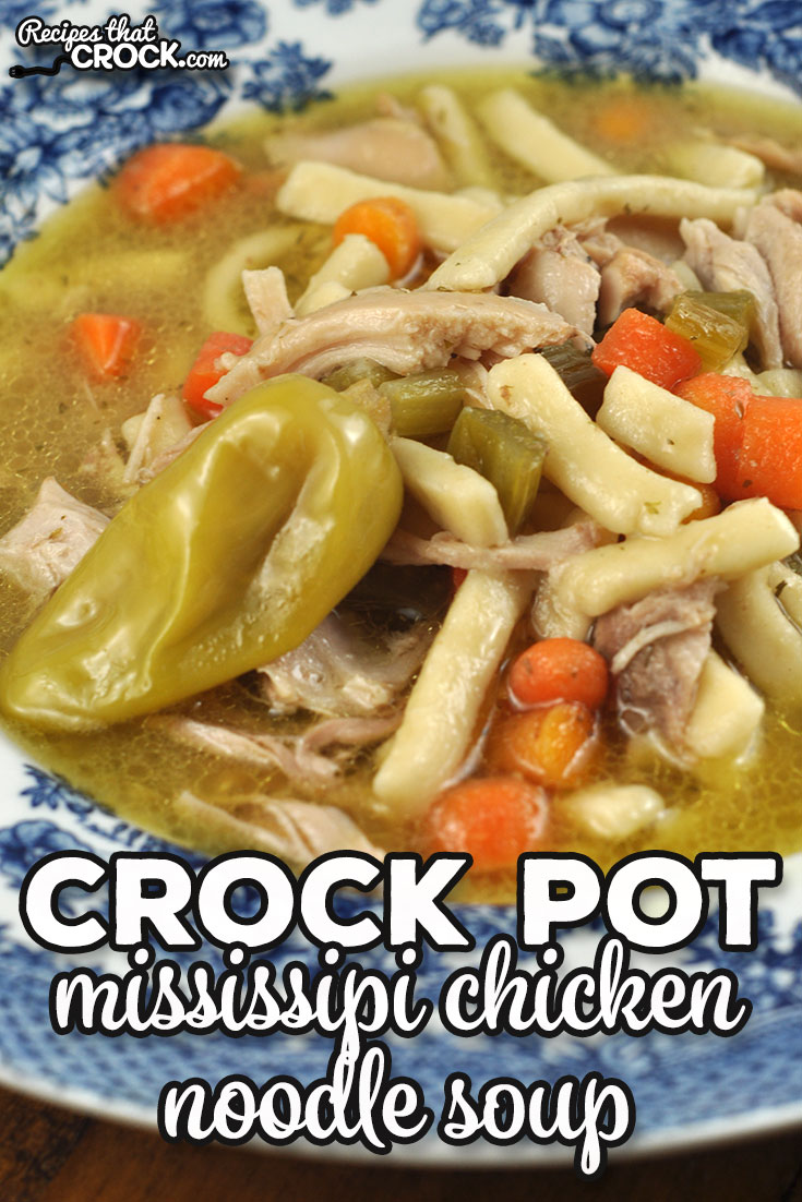 This Mississippi Crock Pot Chicken Noodle Soup recipe is divine! It is a hearty and flavorful soup that was an instant family favorite.  via @recipescrock