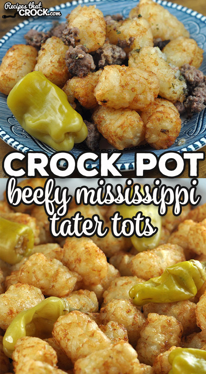 We love these easy Crock Pot Beefy Mississippi Tater Tots in my house! This recipe has tons of flavor and is simple to put together! via @recipescrock crock pot beefy mississippi tater tots - Crock Pot Beefy Mississippi Tater Tots Recipe - Crock Pot Beefy Mississippi Tater Tots
