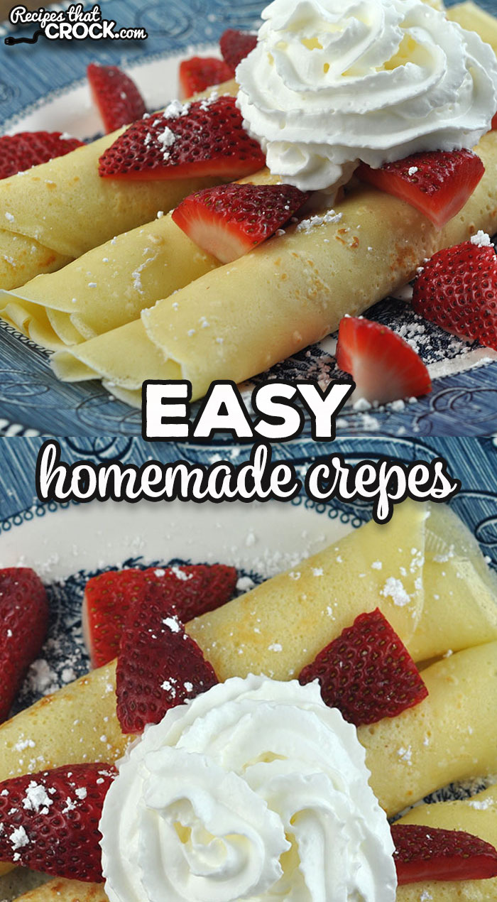 This Easy Homemade Crepes recipe a tried and true recipe a friend passed along to me. They are easy to make and absolutely delicious! via @recipescrock