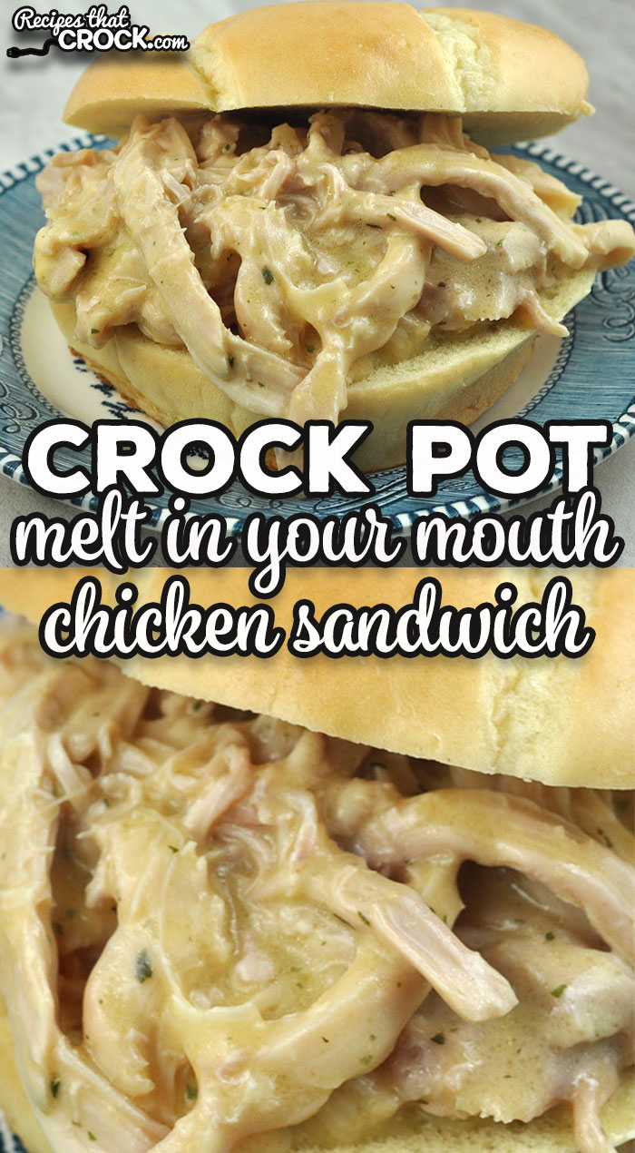 This Melt in Your Mouth Crock Pot Chicken Sandwich recipe is so quick and easy to throw together. Better yet, it tastes wonderful too!