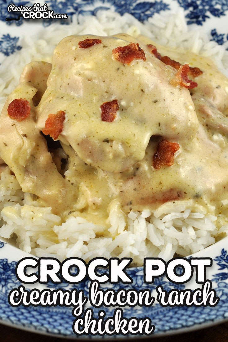 If you are looking for an easy recipe that has wonderful flavor, you will want to check out this Creamy Crock Pot Bacon Ranch Chicken. It is so good! via @recipescrock