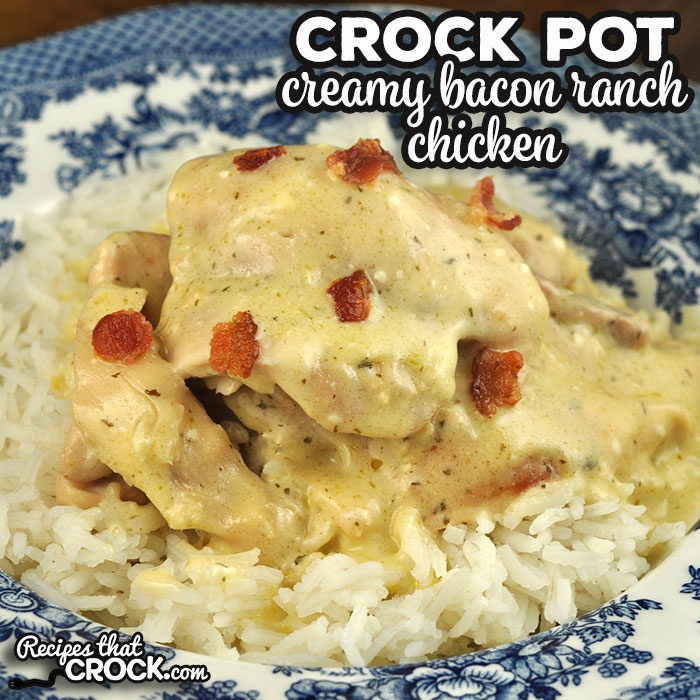 If you are looking for an easy recipe that has wonderful flavor, you will want to check out this Creamy Crock Pot Bacon Ranch Chicken. It is so good!