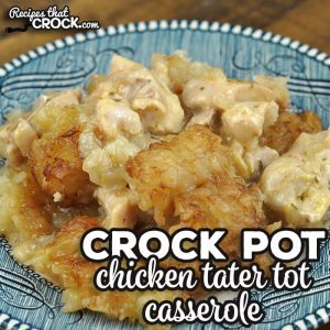 This Crock Pot Chicken Tater Tot Casserole recipe uses one of our favorite chicken recipes as a base and turns it into a delicious casserole!