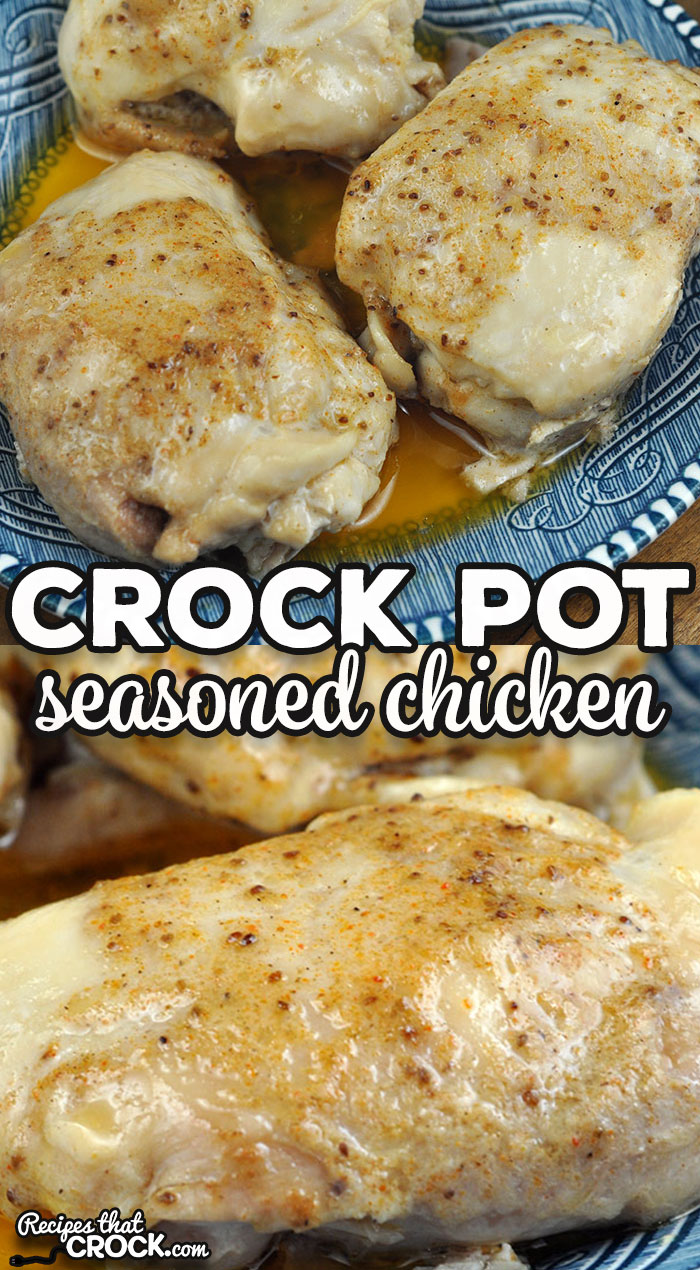This Crock Pot Seasoned Chicken recipe only has four ingredients, so it is simple. However, it is also packed with delicious flavor.  via @recipescrock