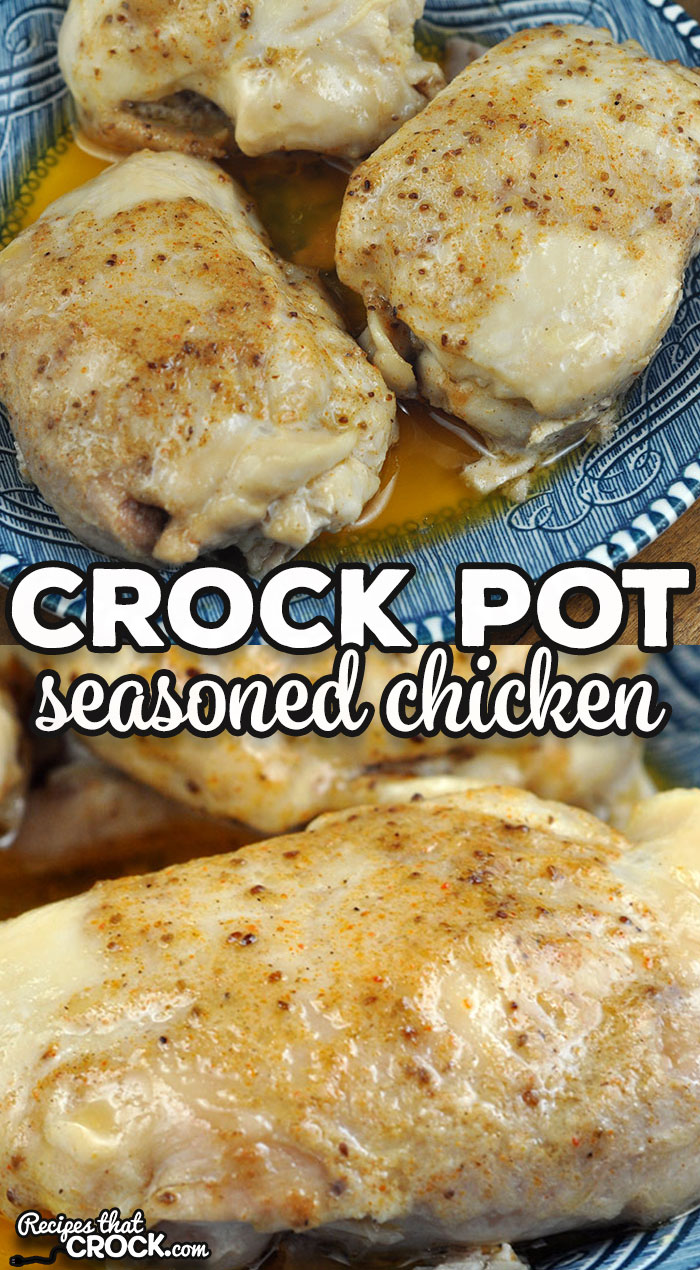 This Crock Pot Seasoned Chicken recipe only has four ingredients, so it is simple but also packed with delicious flavor.