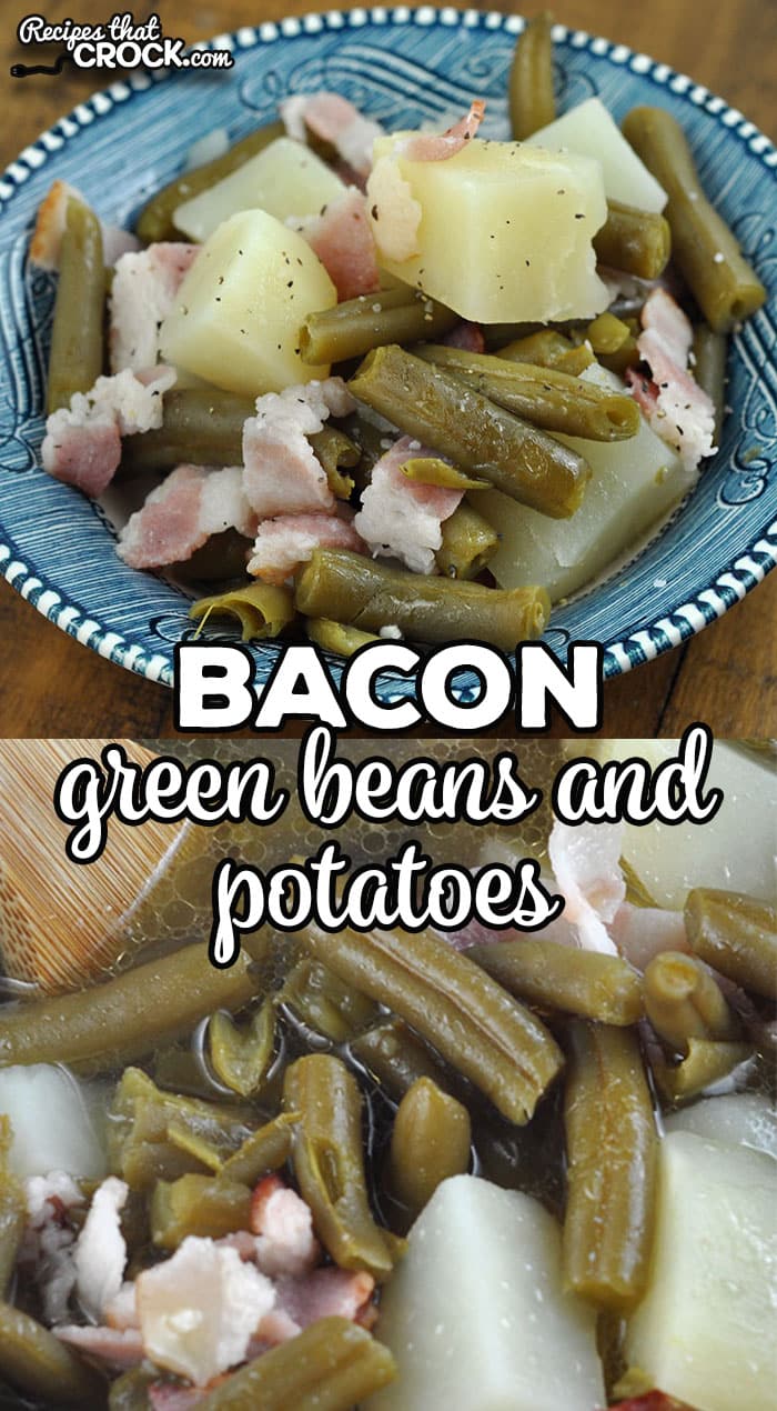 This Bacon Green Beans and Potatoes recipe takes one of our favorite crock pot recipes and gives you the option of making it on your stove top. It is so yummy!