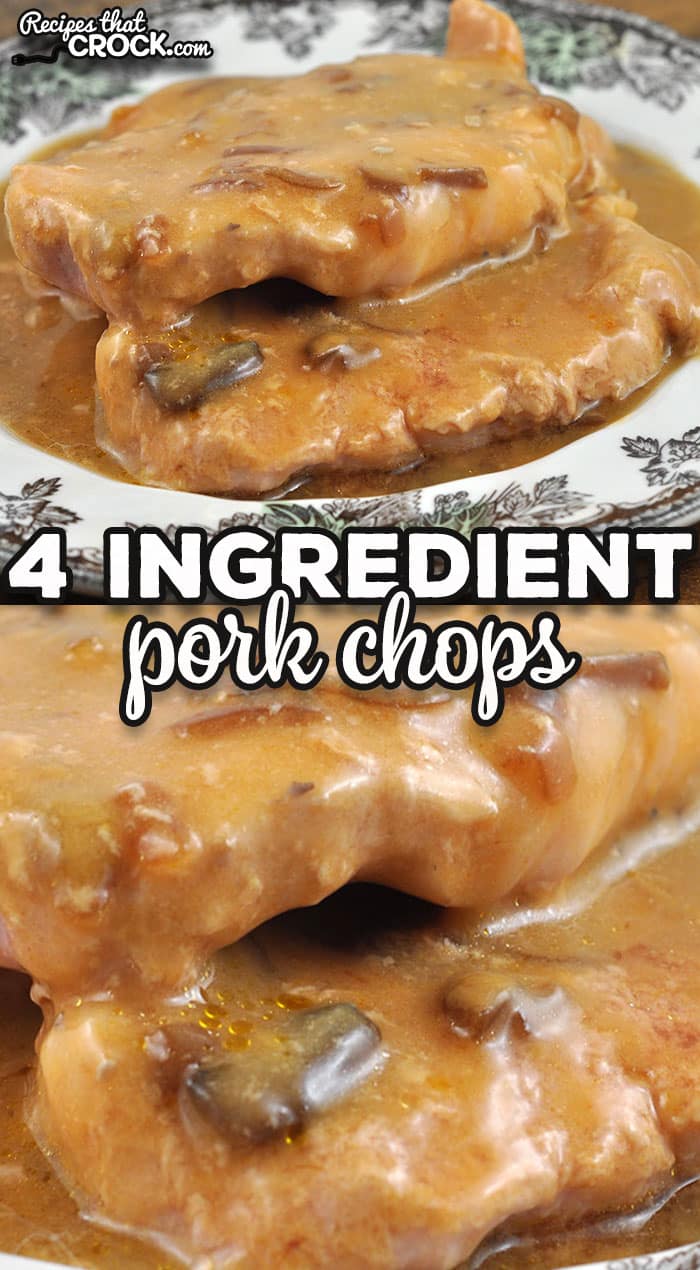 This super simple 4 Ingredient Pork Chops recipe is a great way to get dinner on table on a busy evening. Not only is it easy, the flavor is amazing!