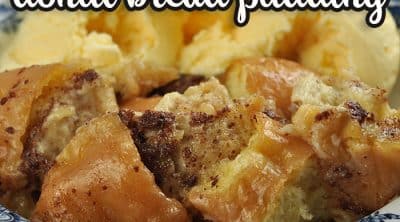 This Crock Pot Donut Bread Pudding recipe is super easy to throw together and absolutely delectable. It is a real treat!