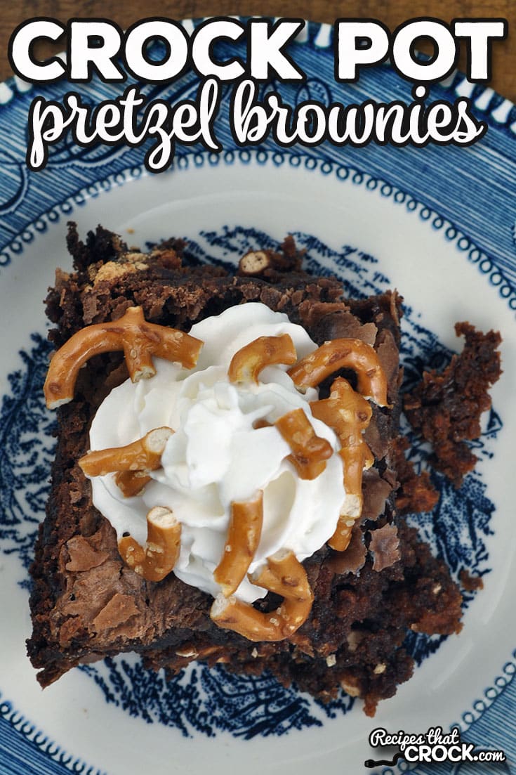 Salty and sweet combine in this delicious Crock Pot Pretzel Brownies recipe. It is super easy to make and a real crowd pleaser. 