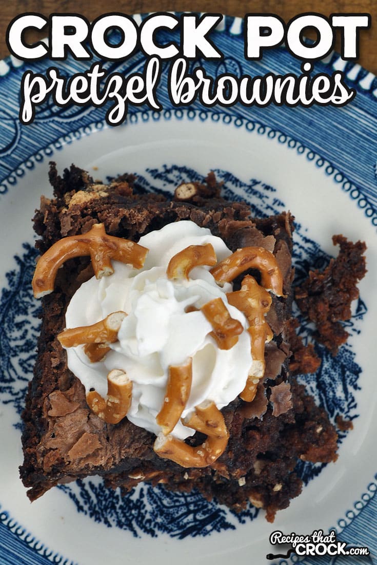 Salty and sweet combine in this delicious Crock Pot Pretzel Brownies recipe. It is super easy to make and a real crowd pleaser.