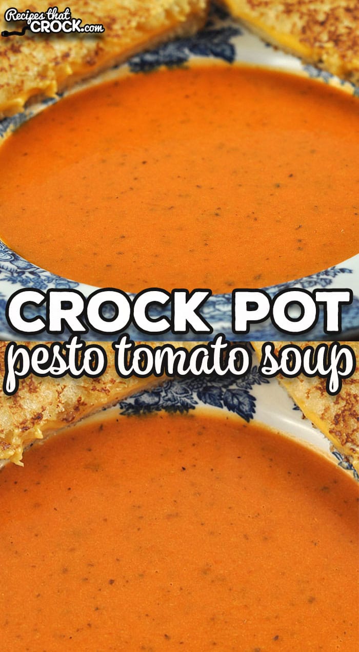 If you are looking for a simple and delicious tomato soup recipe that can be made quickly in your crock pot, you will want to try this Crock Pot Pesto Tomato Soup!